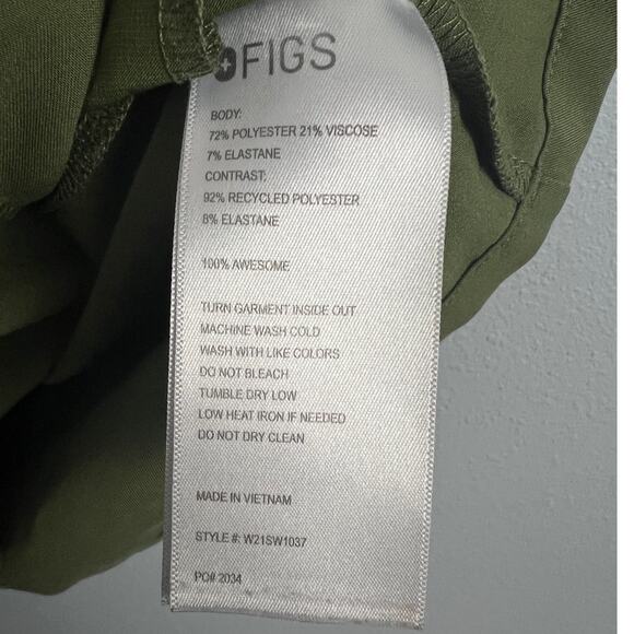 FIGS Women’s L Dark Olive Bristol Slim Henley Scrub Top Modern Medical Work RN - Picture 8 of 12